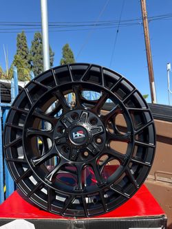 Set of 4 rims HARDROCK MODEL HR111 17'S 6X139 OFFSET -12 SATIN BLACK - PICKUP PRICE