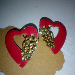 Beautiful Enameled Heart Earrings