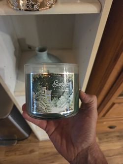 Evergreen Candle With Butterfly Decoration