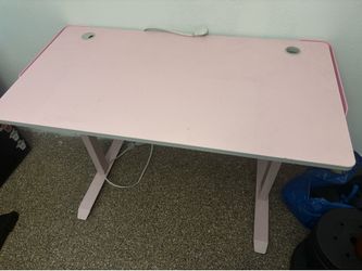 Pink table for computer