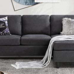 Small Sectional Couch, Gray