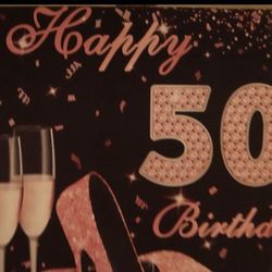 Banner for 50 birthday party