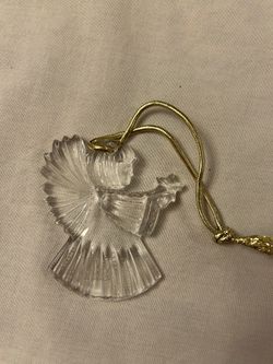 Vintage MIKASA CRYSTAL CHRISTMAS ANGEL Ornament, NEW In Packaging 