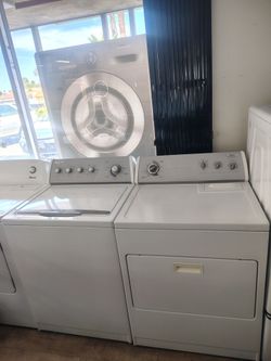 Whirlpool electric 220v  top load washer dryer heavy duty súper capacity In Excellent Working Condition