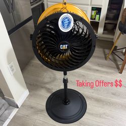 Caterpillar® fan 14"-Blade High-Velocity Pedestal Drum Fan Heavy Duty Industrial Grade (Yellow, 4-in