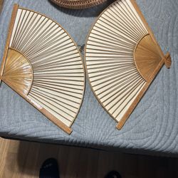 Vintage Hand Fan Bamboo 