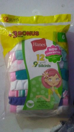 Hanes girl's bikinis sz 6