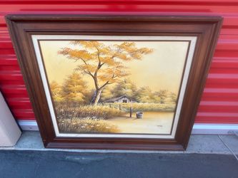 Framed Oil Painting Autumn Landscape - signed