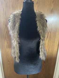 Girls Size 10 Brown Faux Fur Vest