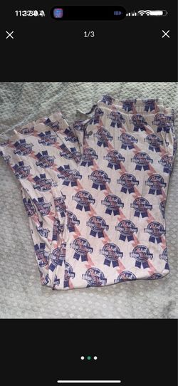 MENS LARGE SLEEP PANTS  PABST BLUE RIBBON BEER