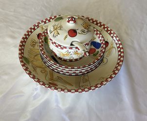 Vtg Tabletops Unlimited 8pc Pasta Set