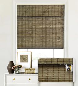 LazBlinds Cordless Bamboo Roman Shades, 41x64, Driftwood