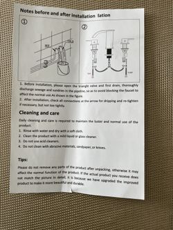 8 Inch- Square Design 3- Hole Bathroom Sink Faucet. 