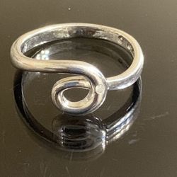 Spiral Swirl Diamond Ring 925 Silver Size 7.5