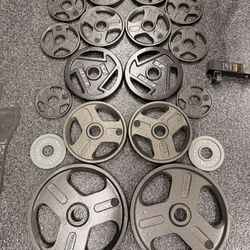 Barbell and Iron Weight Plates 260lb