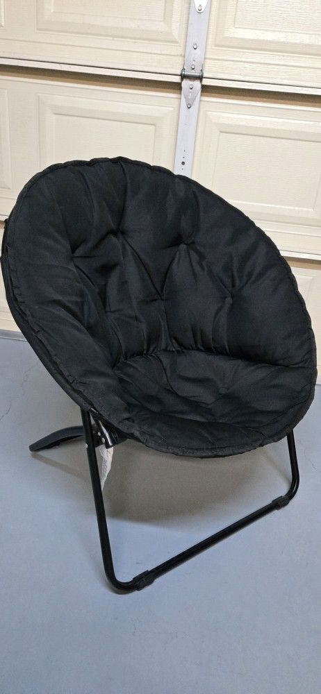 Folding Faux Fur Saucer Chair