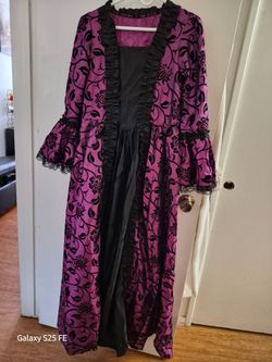 Purple & Black Floral Gothic Costume Gown