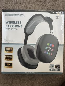 New Sealed Wireless Bluetooth Over-Ear Headphones w/ LED Screen – Red