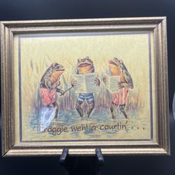 Vintage Framed Print “Froggie Went A Courtin’”