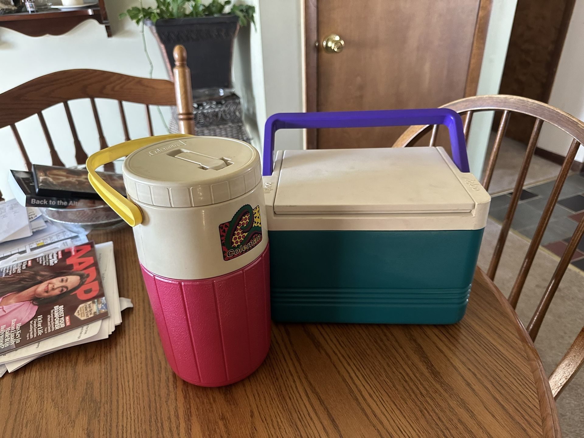 Vintage Thermos And Cooler