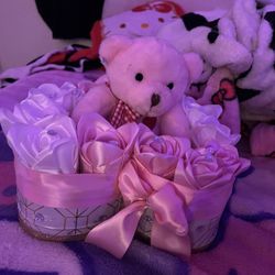 Heart Shaped Teddy Bear Rose Box 
