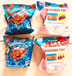 🍇 NEW Scented Squishi Toys – Kool-Aid & Jell-O Bags! 🍓🍊