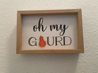 Oh My Gourd Fall Framed Wood Sign