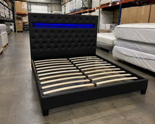 Bed frame black full size led new