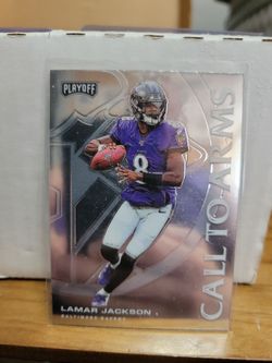 Lamar Jackson Playoff Call to Arms Football Card INSERT