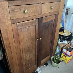 Very Nice And Antique Wood Cabinet