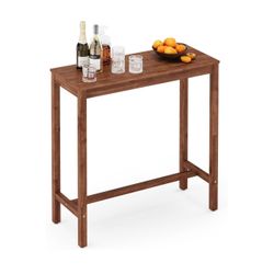 Bar Table, 38" Bar Height Pub Table, Counter Height Bar Table, Rectangular High Top Table for Narrow Space, Kitchen Dining (AB41)