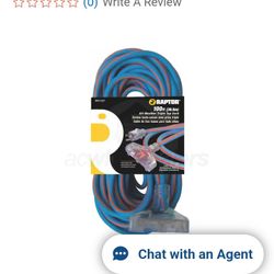 100' Extension Cord Raptor3outlet 12/3