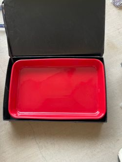 Red Lacquer Bento Box with Black Lid casserole tray small bowls set of 4