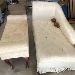 Chaise lounge and ottoman 