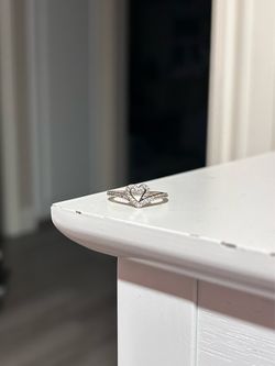 SEND AN OFFER!!! Silver heart Pandora ring with diamond accents,Size: 4.5, like new