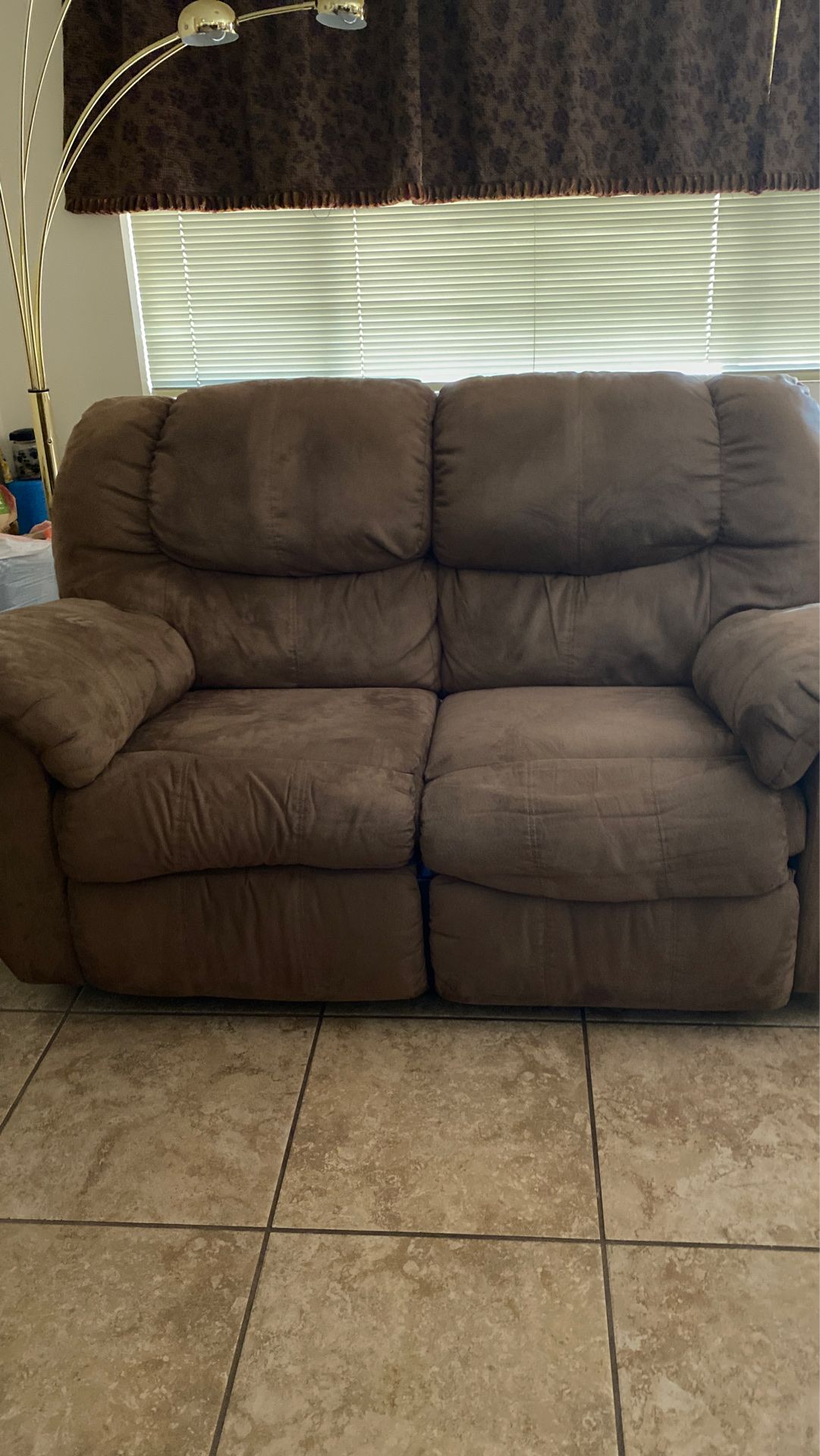 Living room set. Brown micro fiber. $550 or I can sell separate $150 for the love seat.