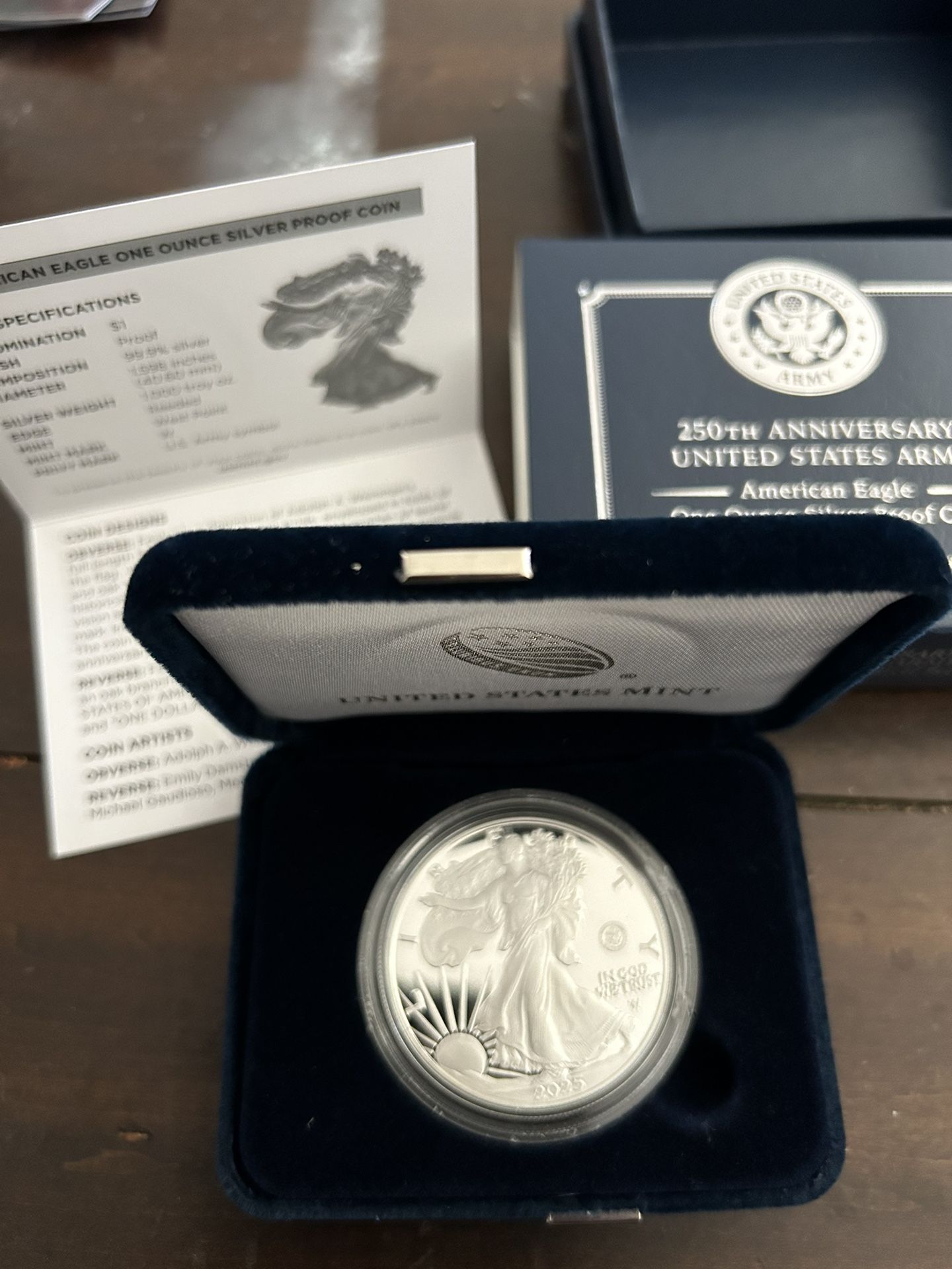 250th Anniversary Army Proof Silver Eagle