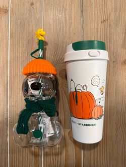 2026 BUNDLE Starbucks x Peanuts Snoopy Limited Edition Glass 20oz & 16oz Tumbler