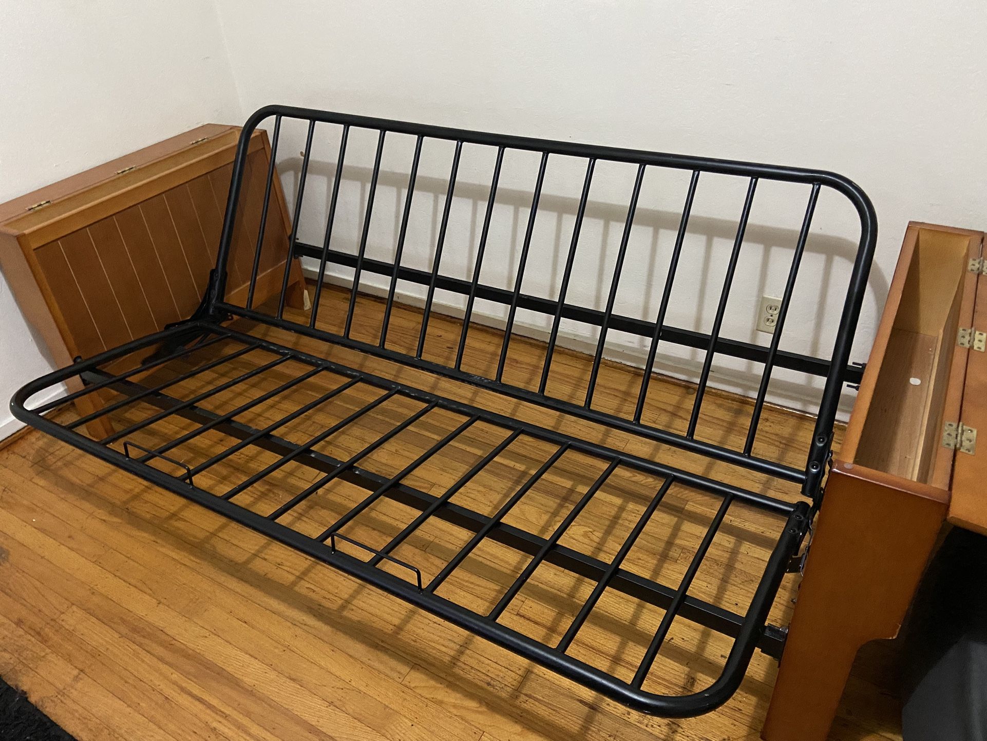 Futon Frame With Side Cabinets 