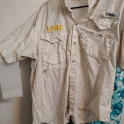 Lsu short sleeve button down