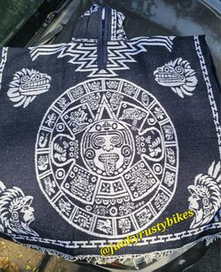 Aztec Calendar Poncho Gaban Thick Like A Blanket With Hoodie 