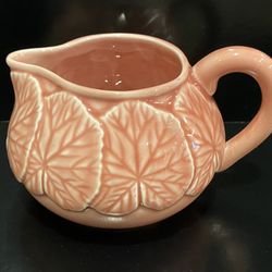 Bordallo Pinheiro Pink Geranium Creamer  Pitcher Made In Portugual 