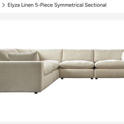 Modular Couch Beige Elyza Linen