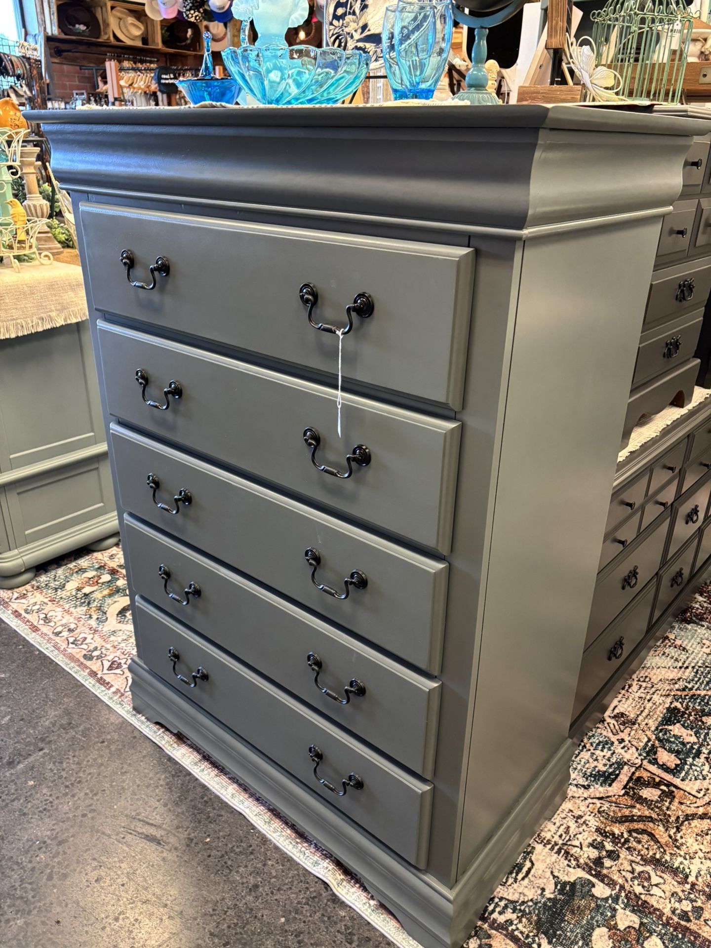 Newly Refinished 5 Drawer Highboy Dresser