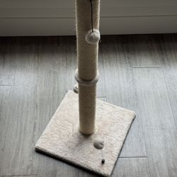 34" Height Tall Cat Scratching Post, Claw Scratcher with Sisal Rope and Covered