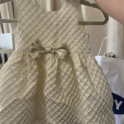 White And Gold Dress 6-9 Months