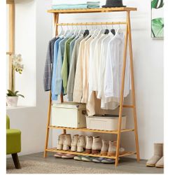 NEW Garment Rack with top Shelf Organizer for Home living Area Bedroom Clothing Area Office