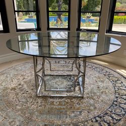 Z Gallerie 60 Inch wide, 30 Inch Tall Glass Dining Table