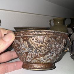 Vintage Chinese Bronze Cup 
