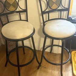 Black chrome And Velvet Seat High chairs For Bar 